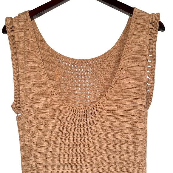 Theory Sz M Crochet Mini‎ Dress Ruffle Hem Beach Festival Boho Summer Vacation - Picture 4 of 10